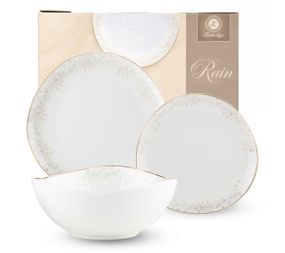 Сервіз столовий Kameliya Rain 401-0088 18 предметів білий