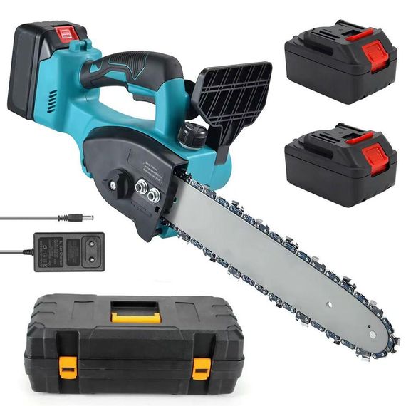 Акумуляторна ланцюгова пила 12" з 2-ма акумуляторами, в кейсі / Бездротова електропила / Електрична міні пила