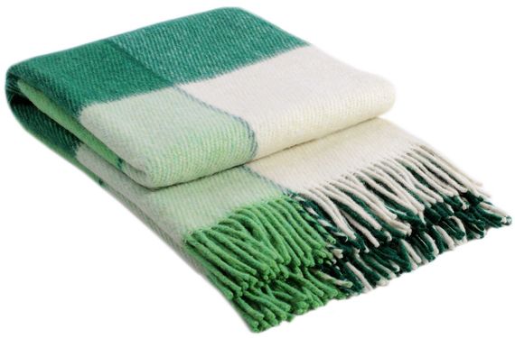 Плед Vladi 66908 Україна 170x210  Поліестер, Вовна Білий, Салатовий, Зелений