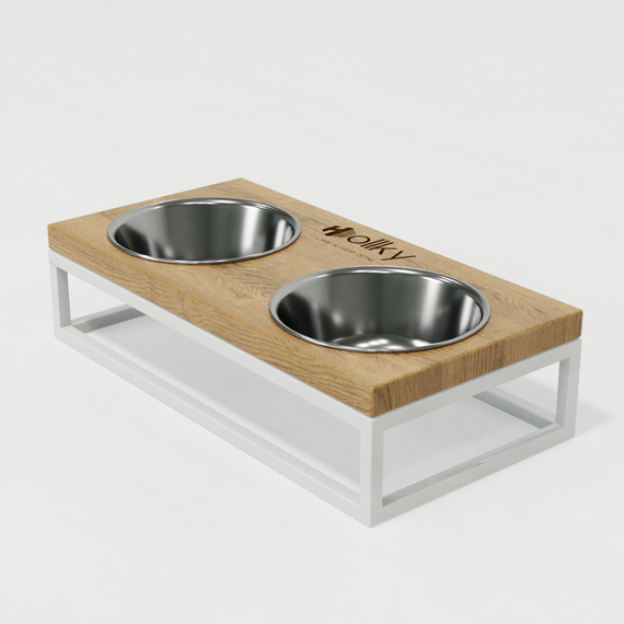 Миски на підставці для маленьких собак та котів Hollky Base S (2 × 0,45 л) BS-36187-WHNT | Зображення 4