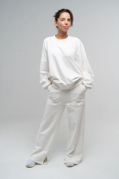 Костюм жіночий світшот та штани молочний, 2XL