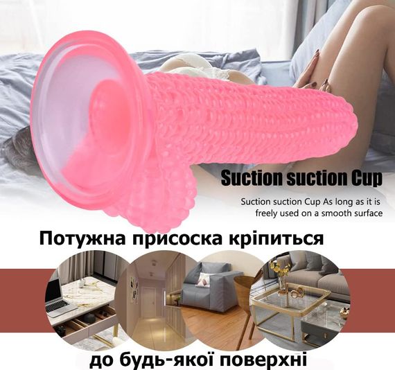 Прозорий фалоімітатор із присоскою Corn Crystal Touch реалістична стимуляція 20 см | Зображення 6