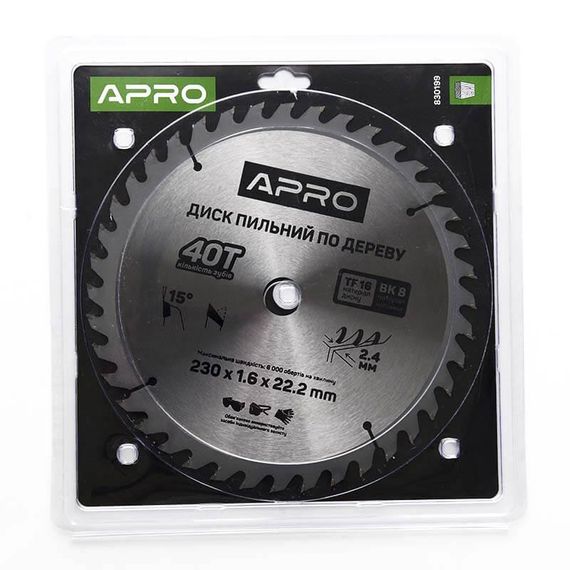 Диск пильный по дереву 230х22,2х40T APRO | Зображення 4