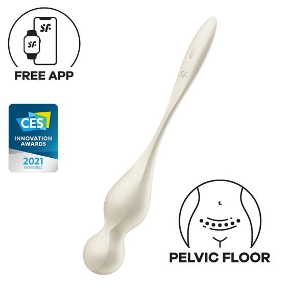 Вагінальні смарт-кульки з вібрацією Satisfyer Love Birds 1 Connect App White, 78 г sexstyle