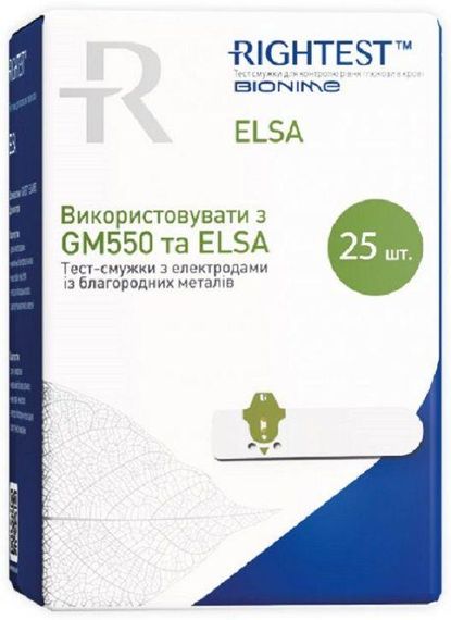 Тест-полоски Bionime Rightest ELSA 25 штук