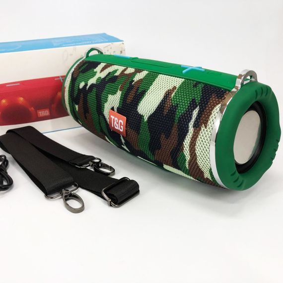 Портативна колонка TG642 з RGB підсвічуванням та ремінцем, колонка для вечірки. Колір: камуфляж | Зображення 7