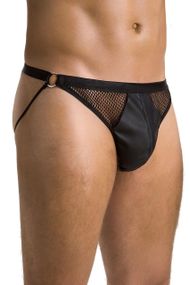 Мужские открытые слипы Passion 034 OPEN LUKE S/M Black, экокожа Sex Aura