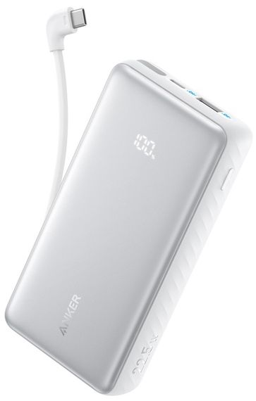 Портативний зарядний пристрій Anker - 10000 mAh 22.5W Built-In USB-C Cable White | Зображення 2