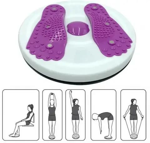 Тренажер диск здоровья для похудения напольный с эспандерами и массажем ступней | Зображення 1