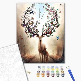 Картина за номерами "Лісовий олень" Bougimal 40×50см, набір для малювання акрилом без рами, творчій подарунок