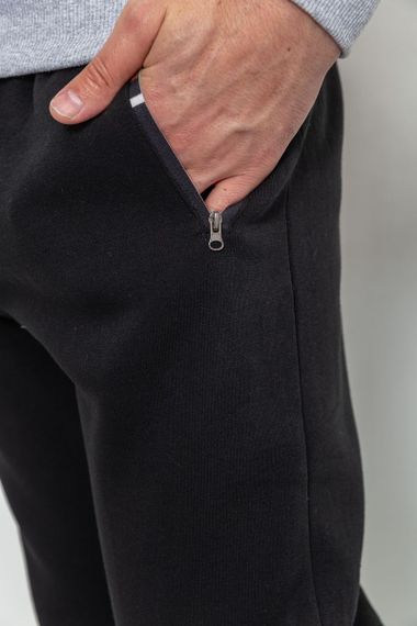 Спорт чоловічі штани на флісі, колір чорний, 244R41269 | Зображення 4