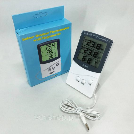 Часы с температурным и влажностным сенсором TA, Гигрометр с внешним датчиком Гигрометр температурой GX-72 | Зображення 5