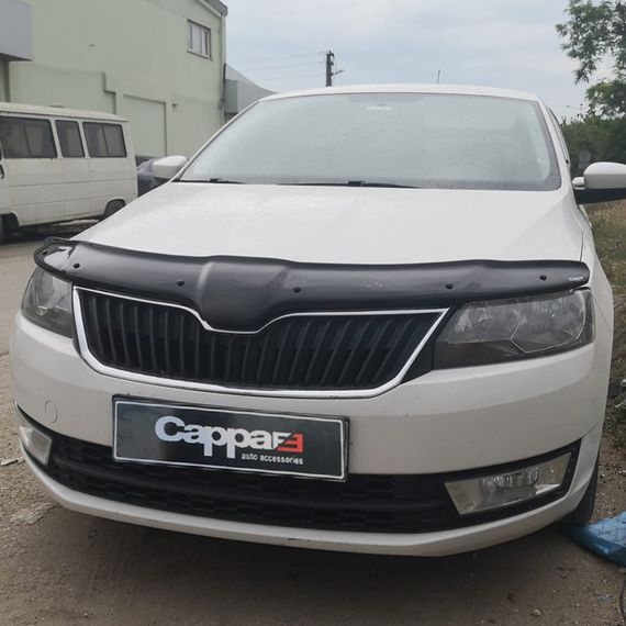 Дефлектор капота (EuroCap) для Skoda Rapid 2012-2024 гг
