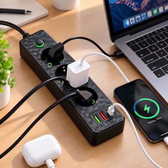 Мережевий подовжувач 26X-363 з USB і Type-C | Зображення 3