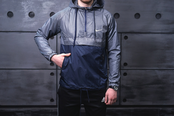 Анорак nike President т.синьо-сіра S XL