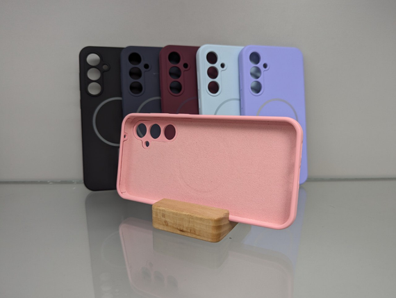 Samsung S24 FE MagSafe Протиударный чохол Софт Тач чохол рожевий | Зображення 2