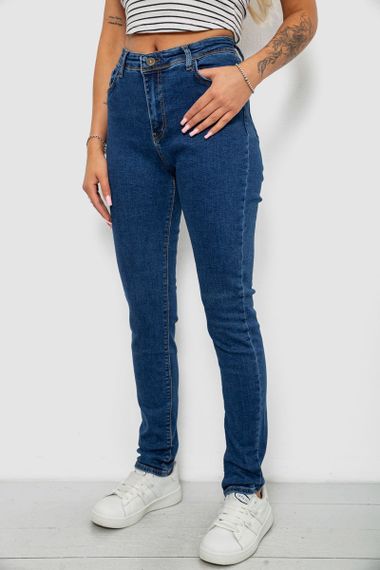 Джинси жіночі однотонні Skinny, колір синій, 244R2001-B | Зображення 2