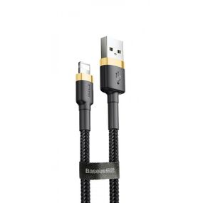 Кабель Baseus Cafule Lightning 1.5A (2m), Чорний з золотим, 1.5 м