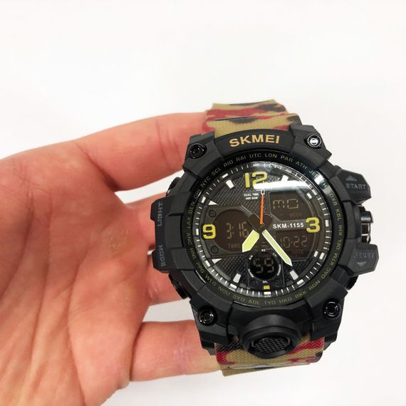 Годинник наручний чоловічий SKMEI 1155BAG RED CAMO, брендовий чоловічий годинник. Колір: червоний камуфляж | Зображення 8
