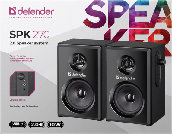 Акустика Defender 2.0 SPK-270 10Вт USB Black (65270) | Зображення 7