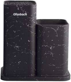 Підставка-колода Ofenbach Black Marble для кухонних ножів і ножиць 21.5х13х23см подвійна