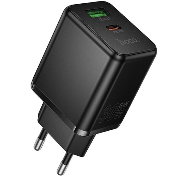 СЗУ Hoco C157A Smart PD30W+QC3.0 (1USB-A/1C) Black