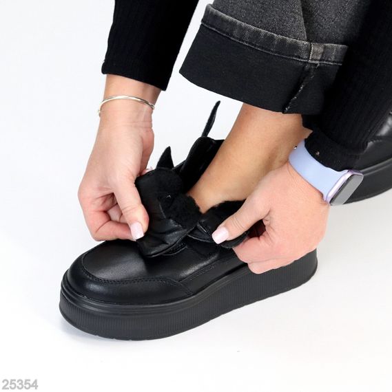 Спортивні чорні зимові черевики натуральна шкіра на липучках | Зображення 6