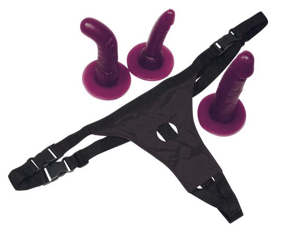 Страпон - Bad Kitty Strap-On purple Set | Зображення 1