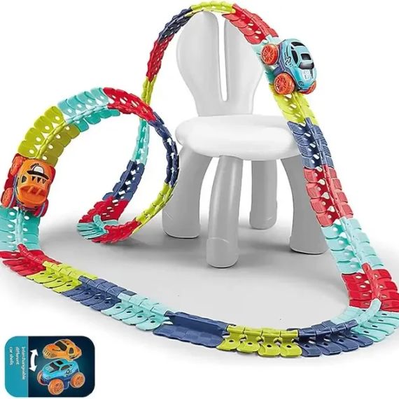 Автомобільна гоночна траса з машинкою Гнучкий гоночний трек з машинками Cheangeble Track 138 pcs | Зображення 3