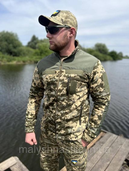 Флісова кофта піксель ЗСУ з накладками