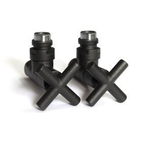 Кран кутовий для рушникосушки Raftec Premium 1/2х1/2, чорний муар, 2шт.
