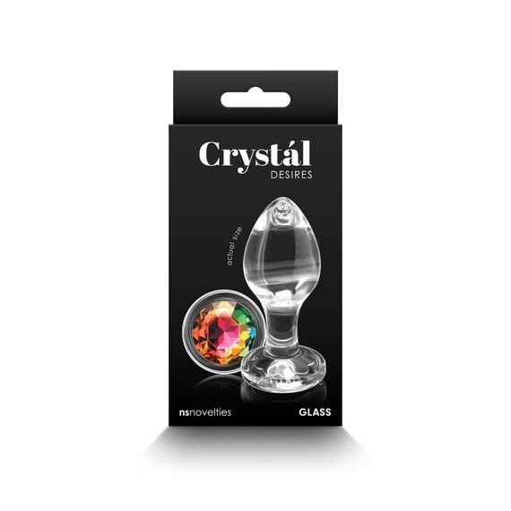 Анальна пробка з кристалом NS Novelties Crystal Desires, скляна, прозора, M sexstyle | Зображення 2