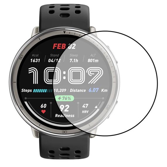 Полімерна плівка 3D (full glue) (тех.пак) для Xiaomi Amazfit Active 2 Чорний