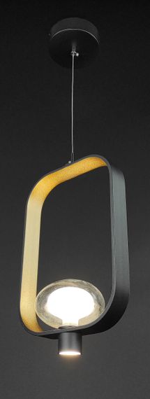 Люстра світлодіодна підвісна LED світильник для квартири на стелю лед 27709 Чорний 45-220х12х22 см. | Зображення 2