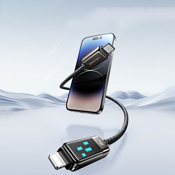 Дата кабель Usams US-SJ743 Meteor Ser. Type-C to Lightning 30W (1.2m) Tarnish | Зображення 1