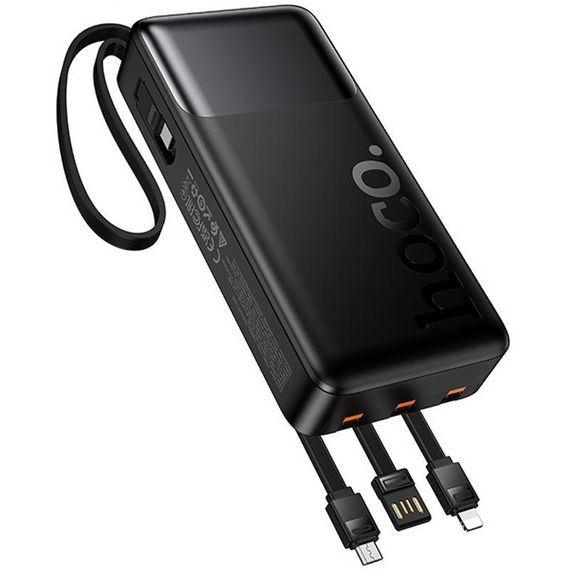 Портативное ЗУ Power Bank Hoco J156A Founder 22.5W+PD20W with 4 cables 20000 mAh Black | Зображення 3
