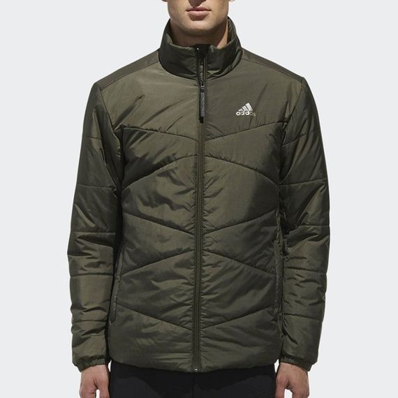 Куртка спортивна adidas Bsc Ins Jacket CZ0618 (хакі, чоловіча, осінь-зима, стьобана, синтепон, логотип адідас) | Зображення 2