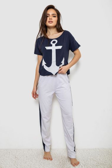 Пижама женская  -уценка, цвет синий, 243R1488-005-U-7