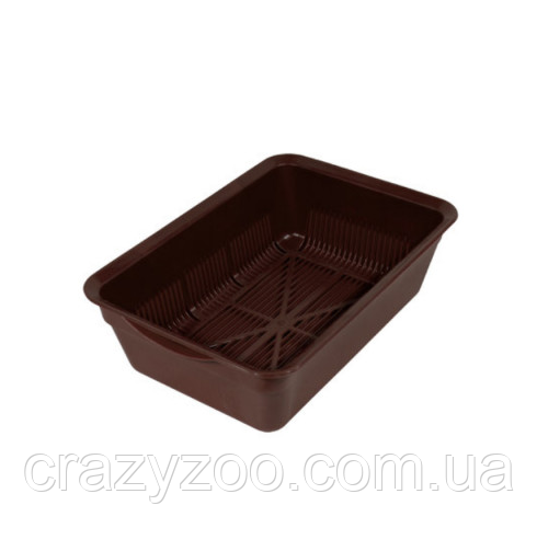 Туалет для котов с сеткой коричневый 40x28x13 см 6862