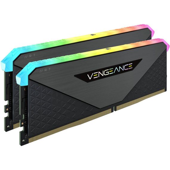 Модуль пам'яті для комп'ютера DDR4 32GB (2x16GB) 3600 MHz Vengeance RGB RT Black Corsair (CMN32GX4M2Z3600C18) | Зображення 1