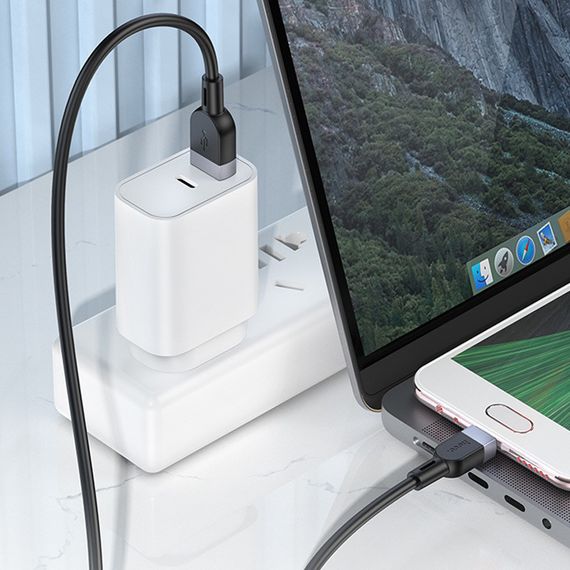 Дата кабель Hoco X109 Energy silicone USB to MicroUSB (1m) Black | Зображення 3