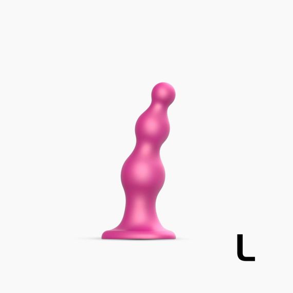 Насадка для страпона Strap-On-Me Dildo Plug Beads Framboise Metallic L Sex Aura