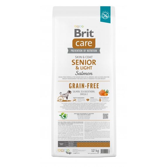 Корм сухий Brit Care Dog Grain-free Senior and Light для старіючих собак беззерновий з лососем 12 кг | Зображення 4