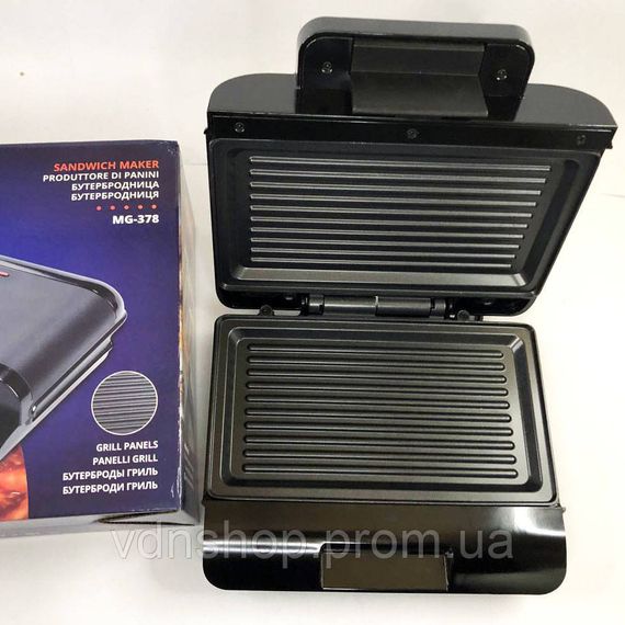 Бутербродница профессиональная MAGIO MG-378 750 Вт, Гриль контактный бытовой, Прижимной электро гриль YE-70 | Зображення 4