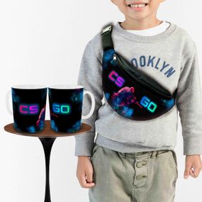 Подарунковий набір: Сумка-бананка + Кружка контр-страйк CS GO "Counter-Strike" дитячий, для хлопчика (00254)