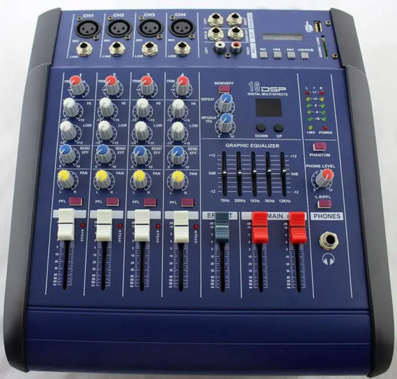 Звуковой микшерный пульт  MX 4200D-2A аудиокшер звуковой микшерный пульт 4-канальный усилитель