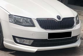 Передняя Lip накладка DPT V-1 (2013-2017, черный глянец) для Skoda Octavia III A7