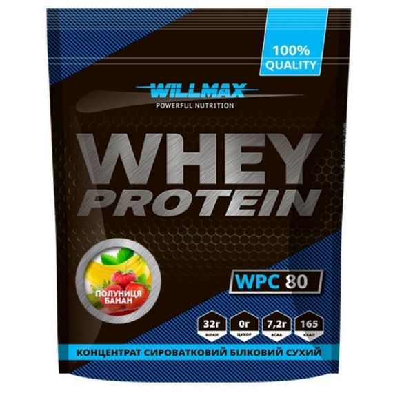 Протеїн Willmax Whey Protein 80 920 g /23 servings/ Strawberry Banana