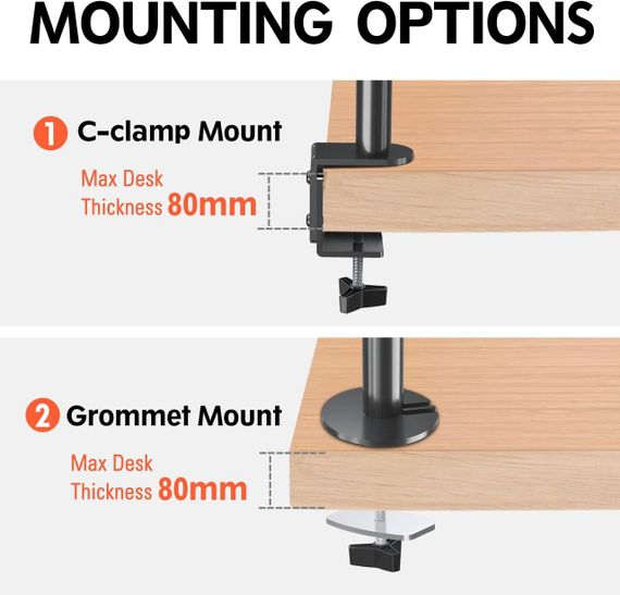 Eono Настільне кріплення для двох моніторів | Зображення 3