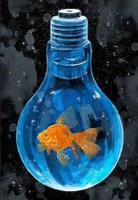 Набір для вишивання " Золота Рибка". AIDA 14CT, 40*50 cm, ШЁЛК.  БЕЗ нанесення на канву схеми.